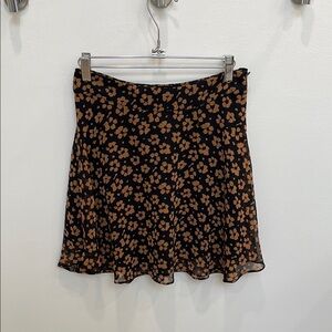 Urban Outfitters Brown and Orange Mini Skater Skirt